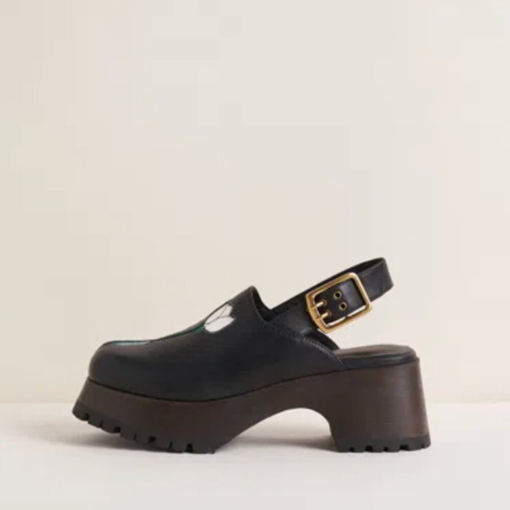 Lorien Stern Darren Clog in Black Tulip Size 7 - Picture 3 of 3